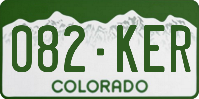 CO license plate 082KER