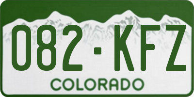 CO license plate 082KFZ