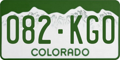 CO license plate 082KGO