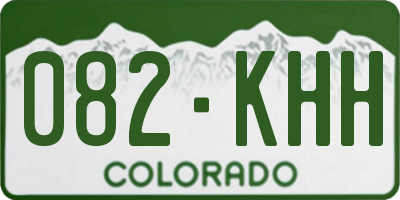 CO license plate 082KHH