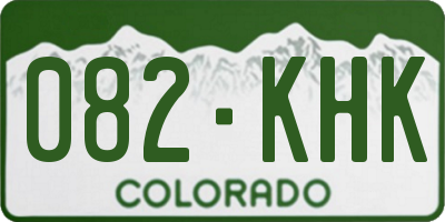 CO license plate 082KHK