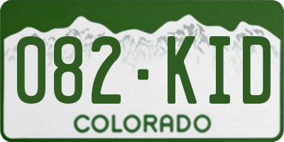 CO license plate 082KID