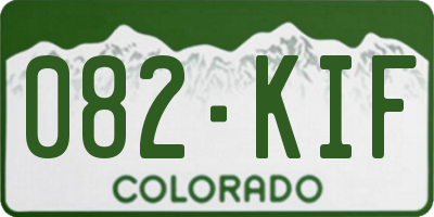 CO license plate 082KIF