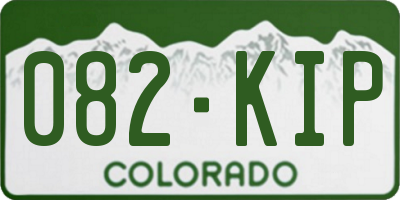 CO license plate 082KIP