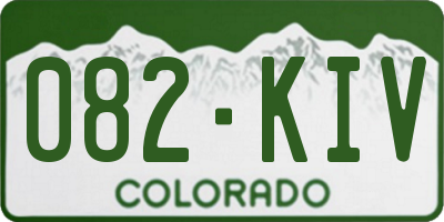 CO license plate 082KIV