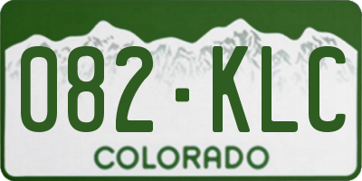 CO license plate 082KLC