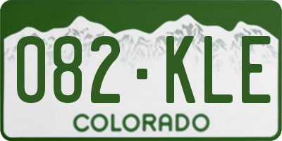 CO license plate 082KLE