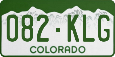 CO license plate 082KLG