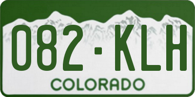 CO license plate 082KLH