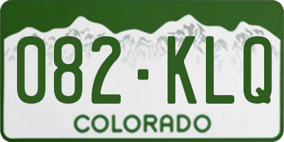 CO license plate 082KLQ