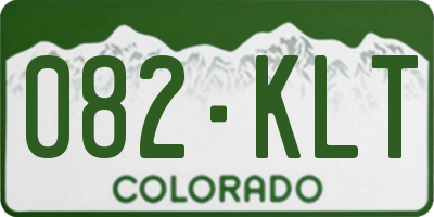 CO license plate 082KLT