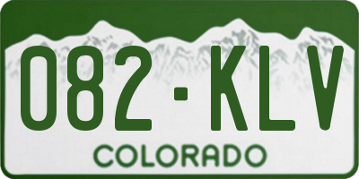 CO license plate 082KLV