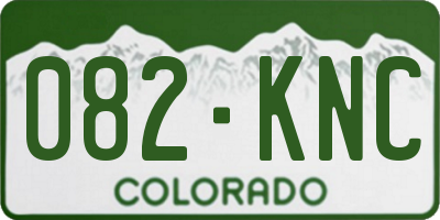 CO license plate 082KNC