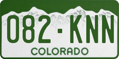 CO license plate 082KNN
