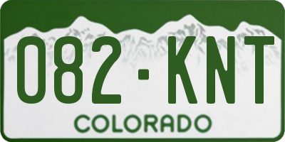 CO license plate 082KNT