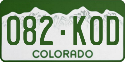 CO license plate 082KOD