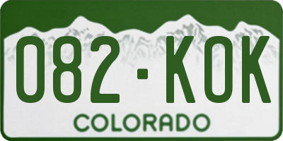 CO license plate 082KOK