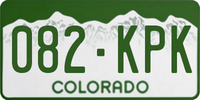 CO license plate 082KPK