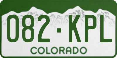 CO license plate 082KPL