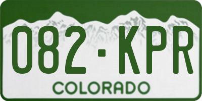 CO license plate 082KPR