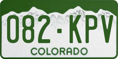 CO license plate 082KPV