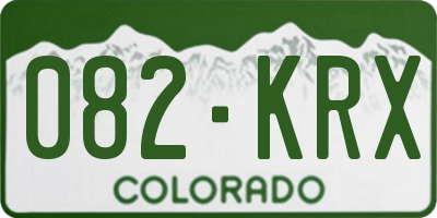 CO license plate 082KRX