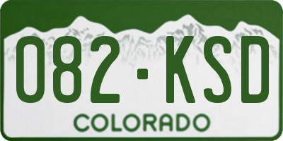 CO license plate 082KSD