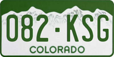 CO license plate 082KSG