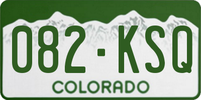 CO license plate 082KSQ