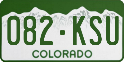 CO license plate 082KSU