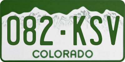 CO license plate 082KSV