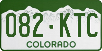 CO license plate 082KTC