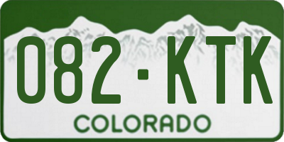 CO license plate 082KTK
