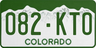CO license plate 082KTO