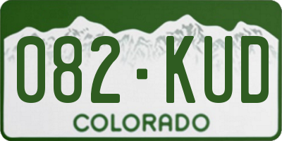 CO license plate 082KUD