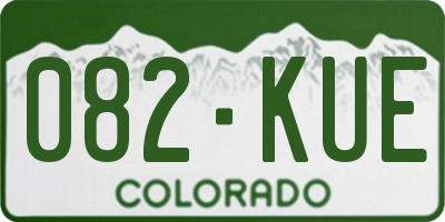 CO license plate 082KUE