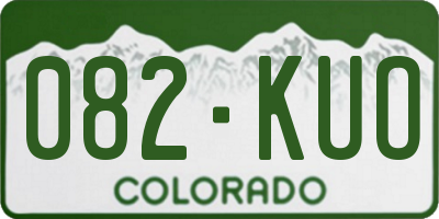 CO license plate 082KUO