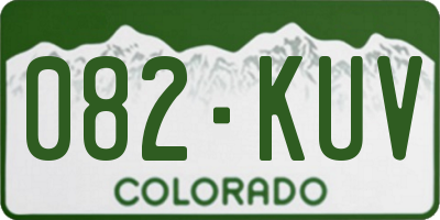 CO license plate 082KUV