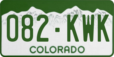 CO license plate 082KWK