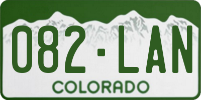 CO license plate 082LAN
