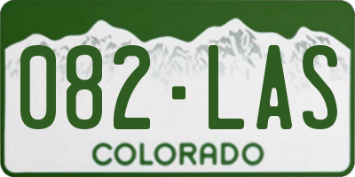 CO license plate 082LAS
