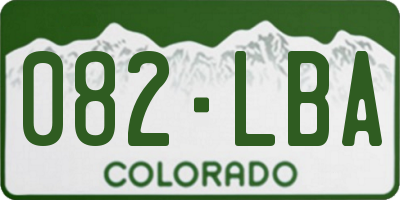 CO license plate 082LBA