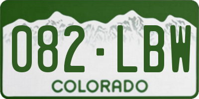 CO license plate 082LBW