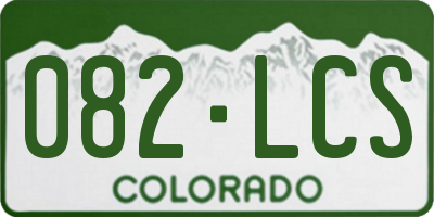 CO license plate 082LCS
