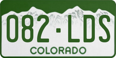CO license plate 082LDS