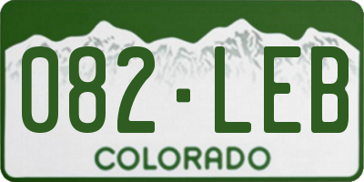 CO license plate 082LEB