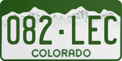 CO license plate 082LEC