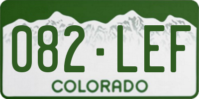 CO license plate 082LEF