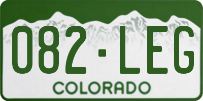 CO license plate 082LEG