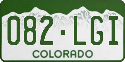 CO license plate 082LGI
